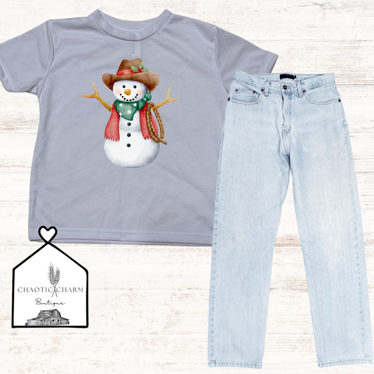 Cowboy Snowman t-shirt