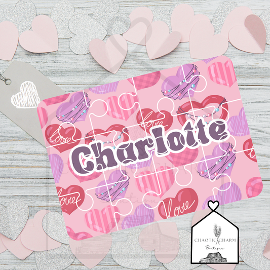 Custom Valentines Name Puzzles 12 pieces