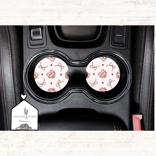 XOXO cake car coasters